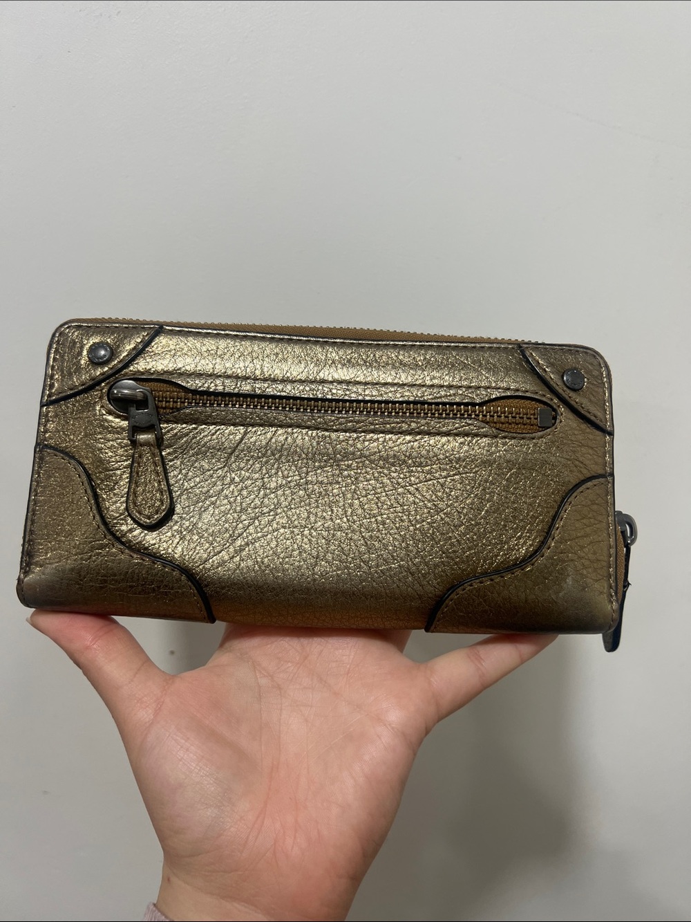 Coach Metallic Mickie Zip Wallet Bronze - Picture 3 of 3